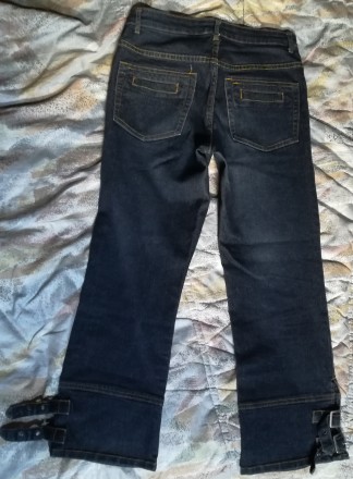 Капрі джинсові темно-сині X-Mail. Розмір 34. 75% cotton, 22% polyester, 3% elast. . фото 3
