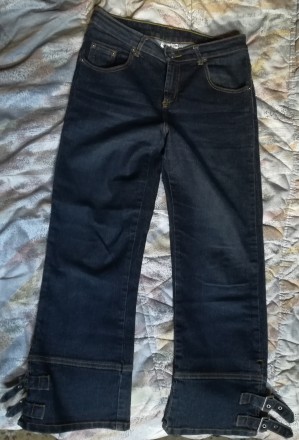 Капрі джинсові темно-сині X-Mail. Розмір 34. 75% cotton, 22% polyester, 3% elast. . фото 2