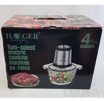  Подрібнювач блендер чоппер електрично для кухні зі скляною чашею 2л Haeger .
 
. . фото 1