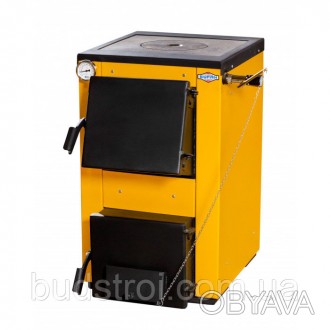 Твердотопливный котел Буран - mini мощностью 12 кВт с плитой для приготовления п. . фото 1