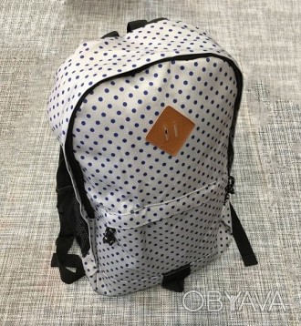 Городской рюкзак в горошек ― это уникальный дизайн, с лёгкостью молодёжного стил. . фото 1