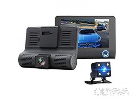 Видеорегистратор Video Car DVR WDR Full HD 1080P c 3-мя ĸaмepaми и 4-дюймoвым эĸ. . фото 1