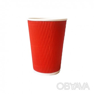 Стакан бумажный 180 мл красного цвета - лучший вариант для горячего кофе или про. . фото 1