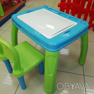 Детский столик со стульчиком, для творчества и школьных заданий, с сухо стираемо. . фото 1