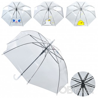 Зонтик детский MK 4814 длина72см, трость66см, диам89см,спица54см, клеенка,4вида,. . фото 1