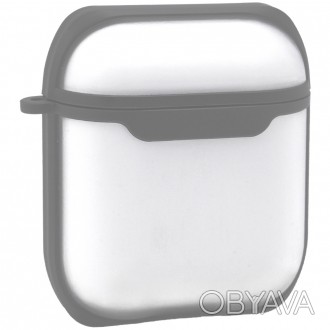 Чехол для наушников Eggshell Airpods Case 1/2 — PC With Sensitive Button, Gray. . фото 1