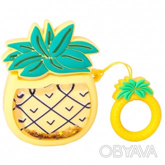 Чехол для наушников Airpods Case — Emoji Sparcle & water (Pineapple). . фото 1