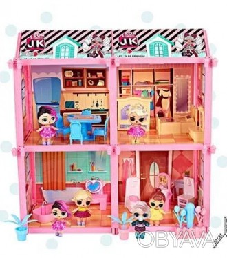 
Кукольный домик для куклы ЛОЛ 2 этажа, 6 кукол Lol с питомцем и мебелью, 106 эл. . фото 1