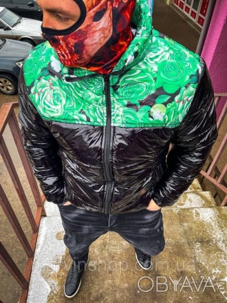 
Куртка мужская зима-весна-осень чёрная без капюшона с принтом Green Rose
Мы пре. . фото 1