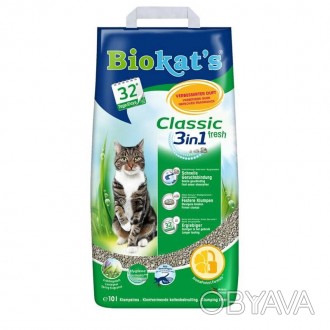 Наполнитель бентонитовый Biokats Fresh (3in1) 10 литров.Biokat’s Classic fresh 3. . фото 1