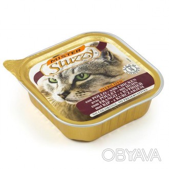 Mister Stuzzy Cat Sterilized – паштет для котов с мясом курицы и полезными витам. . фото 1