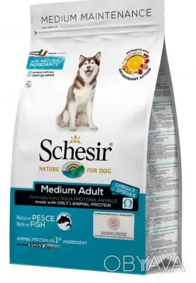 Schesir Dog Medium Adult Fish – полноценный сбалансированный рацион для собак ср. . фото 1