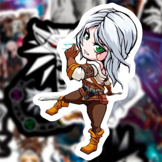 Набор стикеров GameStyle Ведьмак The Witcher, Сири, Геральт, Йеннифер Stickers P. . фото 3