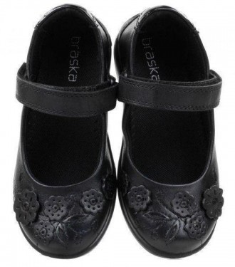 Туфлі дитячі Braska для дівчаток, чорного кольору. Застібки-липучки, добре фіксу. . фото 3
