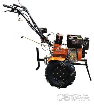 Культиватор дизельный Forte 1350E, колеса 12', 9 л.с (оранжевый) Привод - шестер. . фото 1