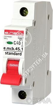E.NEXT e.mcb.stand.45.1.C40, 1p, 40А, C, 4.5 кА Модульный автоматический выключа. . фото 1