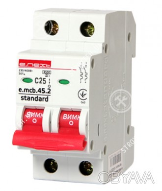 E.NEXT e.mcb.stand C25, 2р, 25А, C, 4.5кА Модульный автоматический выключатель П. . фото 1