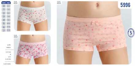 
Трусы-шорты для девочки Baykar, Арт. 5996
Цвет: белый, розовый, персиковый
Сост. . фото 2