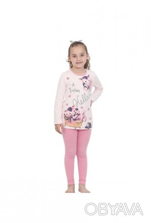 Піжама для дівчинки Арт 9300-248 Світло рожевий
Склад: 95% бавовна 5% еластан
Ро. . фото 1
