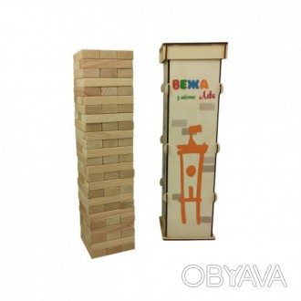 Популярная настольная игра "Дженга". Состоит из 75 деревянных блоков. Бруски вык. . фото 1