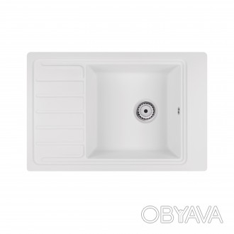 Кухонна мийка Qtap CS 7751 White (QTCS7751WHI) виготовлена з якісного штучного к. . фото 1