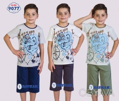 Пижама для мальчика Арт 9077-240 зеленый 
Состав: 95% хлопок 5% эластан
Размеры:. . фото 1