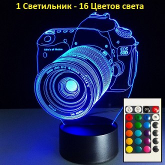 
Відео-озор, є в описі
Кожен 3D Світильник має 16 кольорів підсвітки. 
Керування. . фото 2
