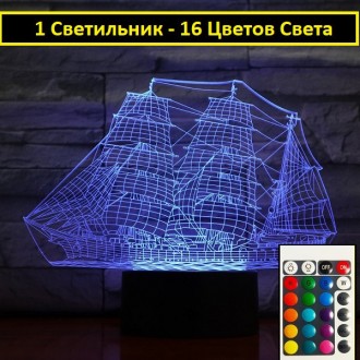 Видео-обзор, есть в описании
Каждый 3D Светильник имеет 16 цветов подсветки. 
Уп. . фото 2