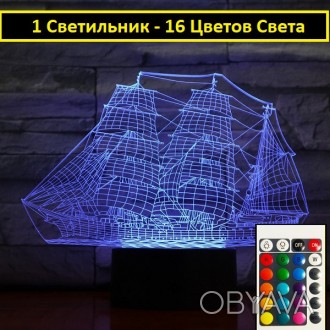 Видео-обзор, есть в описании
Каждый 3D Светильник имеет 16 цветов подсветки. 
Уп. . фото 1