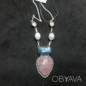 Предлагаем Вам купить ожерелье с камнем розовый кварц, апатит, лунный камень в с. . фото 1