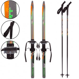 Лыжи беговые в комплекте с палками Zelart. Длина лыж: 140 см. Длина палки: 120 с. . фото 3
