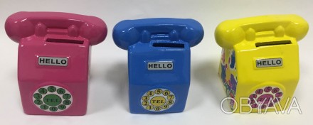 Копилка керамическая "Телефон" 8*6.5*11см 
Продается оптом и в розницу с доставк. . фото 1