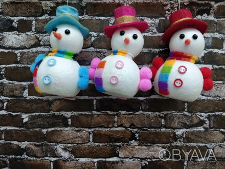 Ёлочные подвесные игрушки "Снеговик" 1 шт. 130 мм.
Продается оптом и в розницу с. . фото 1