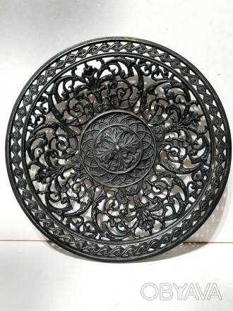 Винтажная раритетная декоративная ажурная тарелка с мотивами аканта. Каслинское . . фото 1