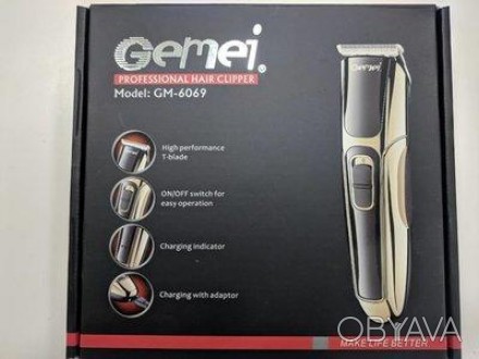  Машинка для стрижки волос с аккумулятором Gemei GM 6069 - качественный товар по. . фото 1