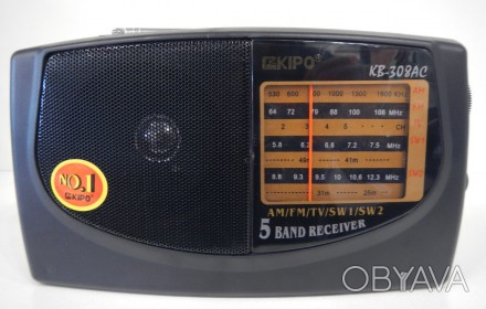 Радиоприёмник Kipo KB-308 AC ― идеальный для отдыха на природе. Компактные разме. . фото 1
