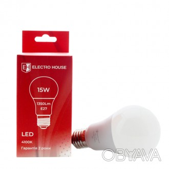 LED лампа А65 E27 15 Вт 4100К EH-LMP-1401 от лидера продаж - фирмы Electro House. . фото 1