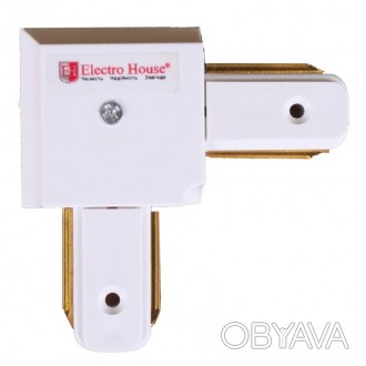 Коннектор для трекового светильника угловой Белый EH-TC-0002 от компании Electro. . фото 1