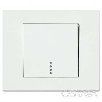 Выключатель 1-клавишный с подсветкой белый GRANO - производитель Ovivo Electric . . фото 1