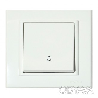 Кнопка звонка белая MINA - производитель Ovivo Electric Турция.Кнопка звонка бел. . фото 1