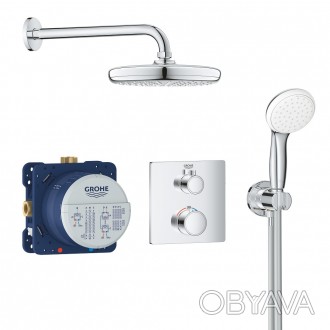 Душова система Grohe Grohtherm 34729000 складається з верхнього і ручного душу, . . фото 1