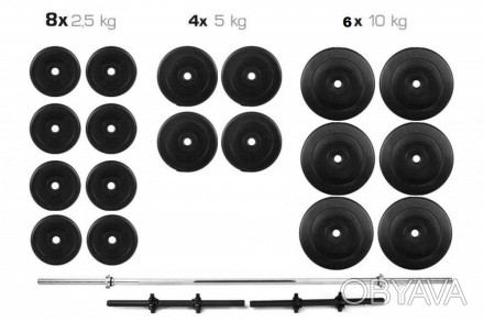 Штанга + Гантели Набор Premium 110 кг
 
Представляем набор нагрузок (Штанга + Га. . фото 1