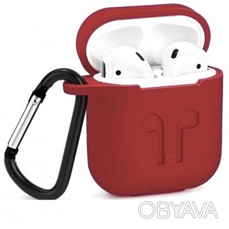 Чехол для наушников Silicone Case For AirPods, Red. . фото 1