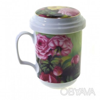 Чашка чайная заварочная с ситом Розы
Материал керамика, объем 330 мл
Упаковка ка. . фото 1