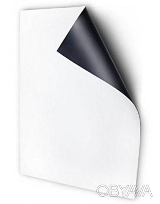 Лист магнітний вініловий, гнучкий, з клейовим покриттям, формат А4, товщина лист. . фото 1