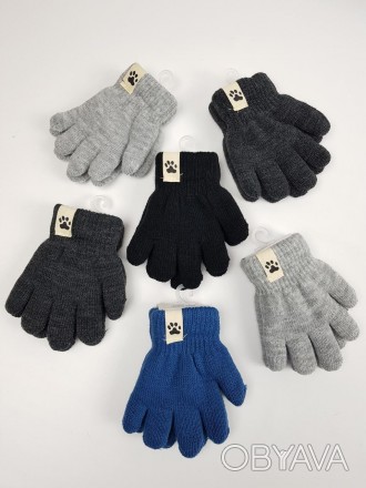Детские польские утепленные перчатки для мальчиков р. 13 см (1-2 г) (6 пар набор. . фото 1