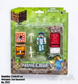 Фигурки Minecraft в блистере 14121 
Ширина управковки 26 см. . фото 1