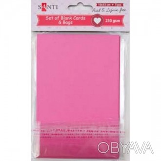 Набір заготівок для листівок рожевих 10*15 см, 230г/м2 Santi 952272
 
Набір вклю. . фото 1
