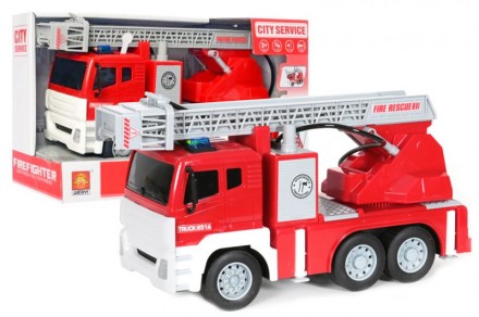 Пожарная машинка озвучена, свет WY851A
Пластиковая игрушка "Пожарная машина". Ин. . фото 2
