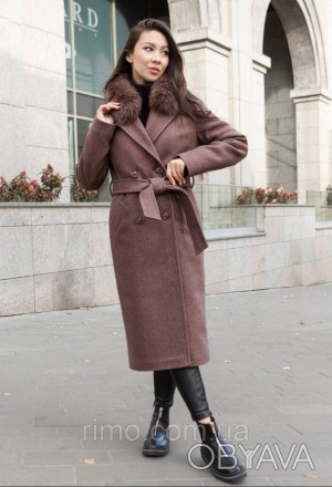Женское зимнее пальто длинное, застегивается на пуговицы, есть карманы, воротник. . фото 1